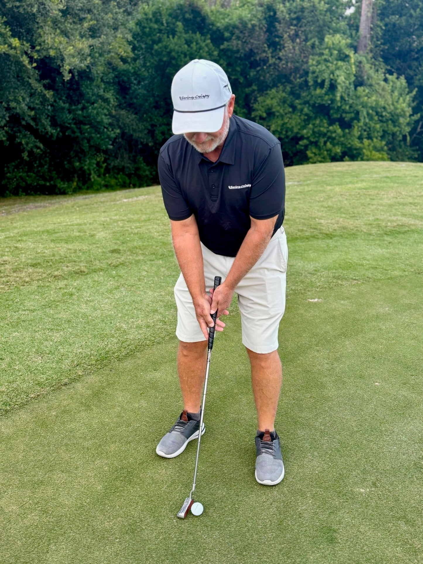 Swing Crispy Performance Polo – Black